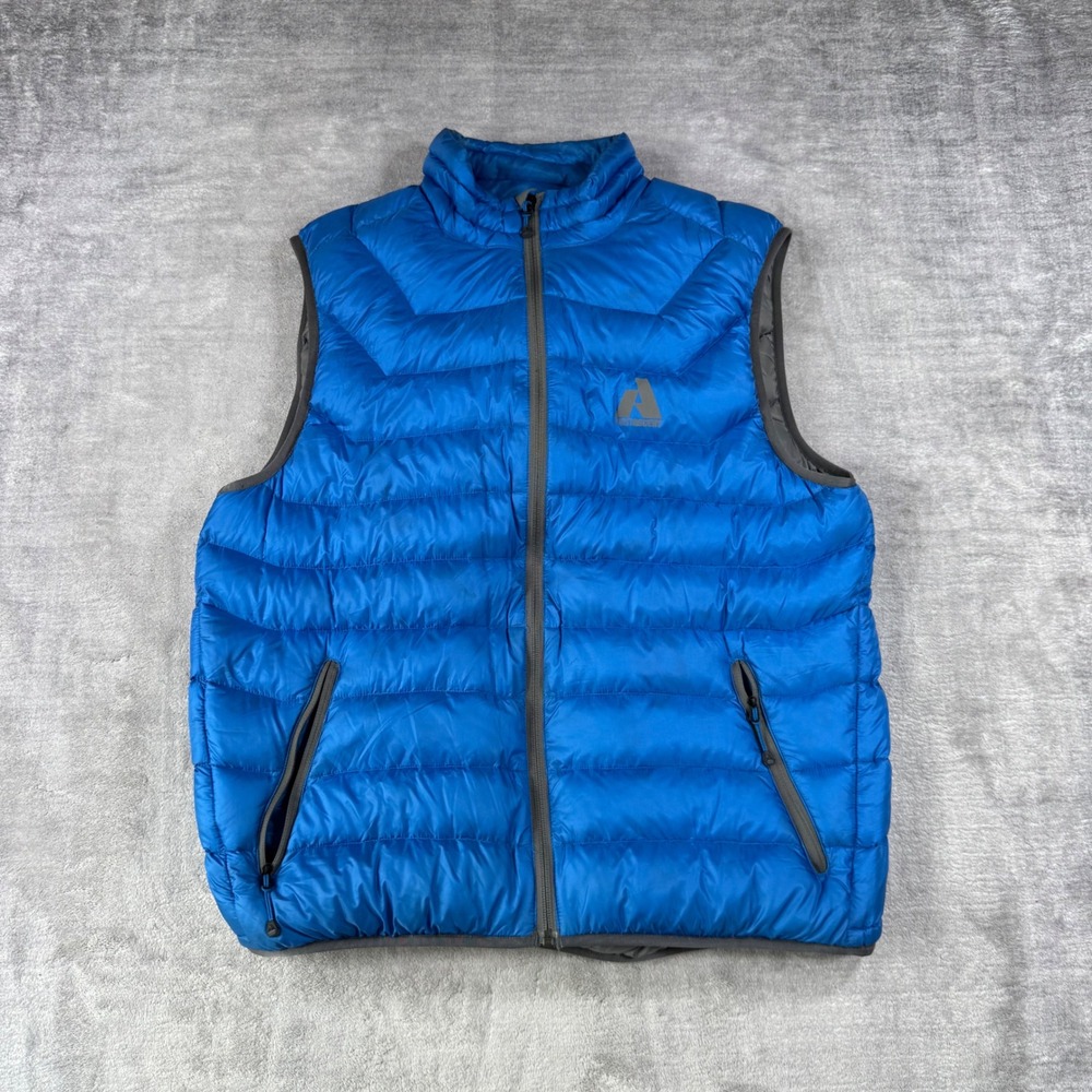 Eddie Bauer First Ascent Puffer Vest Mens Large Blue Down Whittaker Outdoors